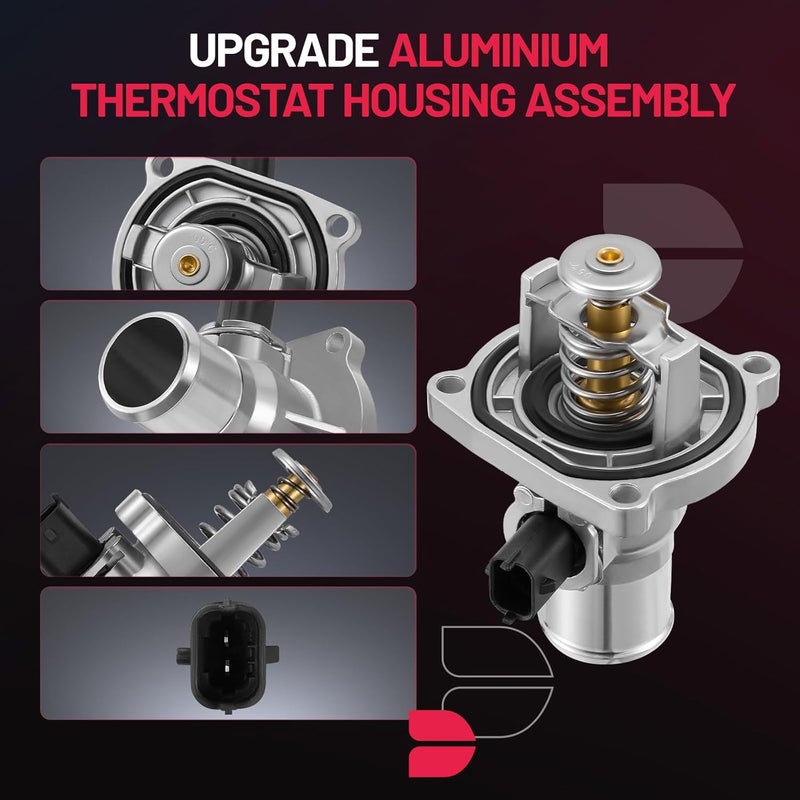 BDFHYK 96984104 Upgrade Aluminium Coolant Thermostat Housing Assembly Compatible with Chevy Aveo Aveo5 Cruze Limited Sonic Trax,Compatible with Pontiac G3 Wave,Compatible with Suzuki Swift+ 1.6L 1.8L - Image 2